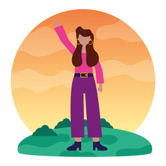 celebrating woman in the outdoors