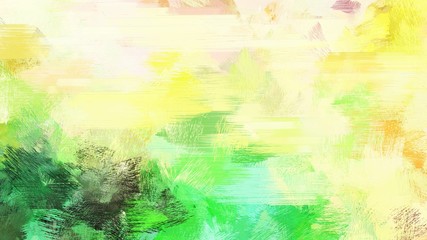abstract brush painting for use as background, texture or design element. mixed colours of pale golden rod, lemon chiffon and medium sea green