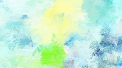 brush painting with mixed colours of tea green, green yellow and steel blue. abstract grunge art for use as background, texture or design element