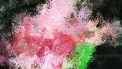 abstract brush painting for use as background, texture or design element. mixed colours of silver, baby pink and very dark green