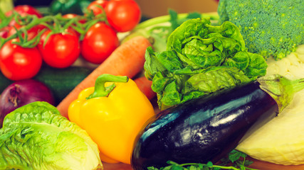 Many healthy colorful vegetables