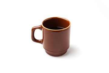 ホット コーヒー ブラック 白背景