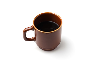 ホット コーヒー ブラック 白背景