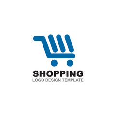 Shopping cart logo design vector template