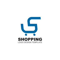Shopping cart logo design vector template