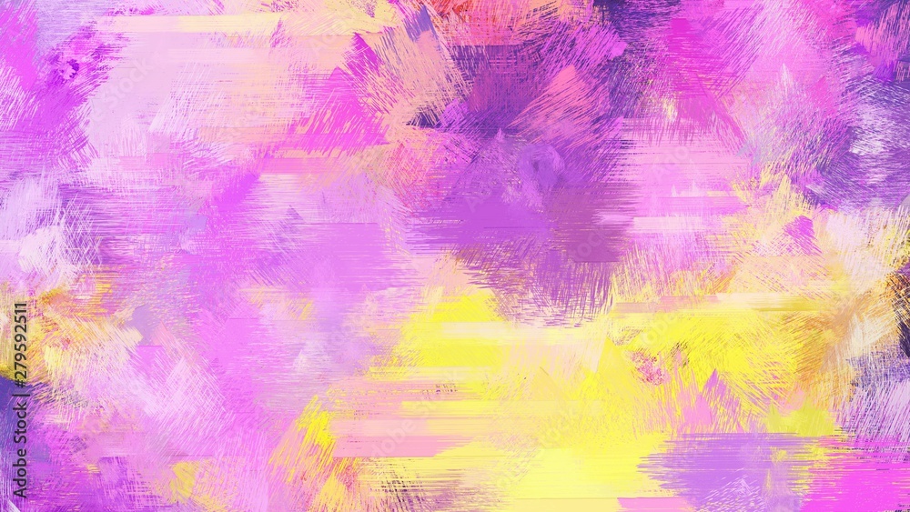 Poster abstract brush painting for use as background, texture or design element. mixed colours of plum, moderate violet and pastel orange