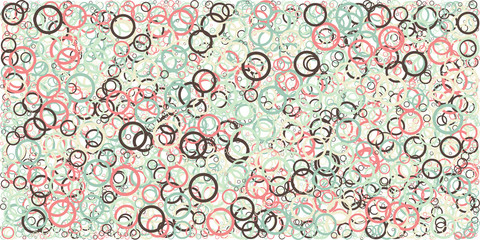 Abstract Generative Art color distributed circles donuts background illustration
