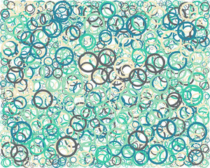 Abstract Generative Art color distributed circles donuts background illustration