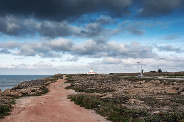 Atlantic ocean coast at Peniche, Portugal.