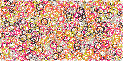 Abstract Generative Art color distributed circles donuts background illustration