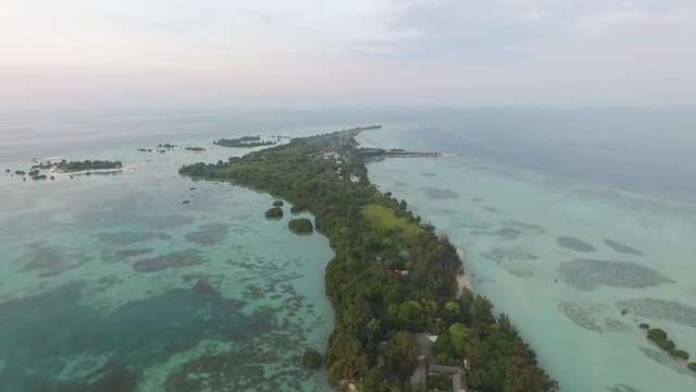 The beauty of the Indonesian Pari Island from above