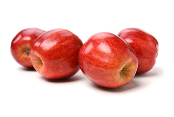 Red apples isolated on white background