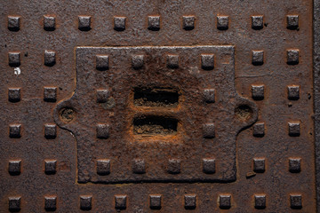 Rusted steel plate texture background graphic asset.