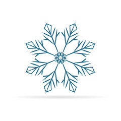 Snowflake icon. Christmas and winter emblem. Vector sign. Stencil, scantling design.