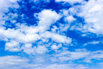 Clouds and blue sky background with copy space