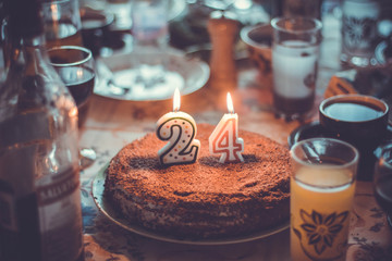 cake with candles 24