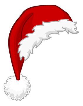 A Santa Claus hat Christmas cartoon design element