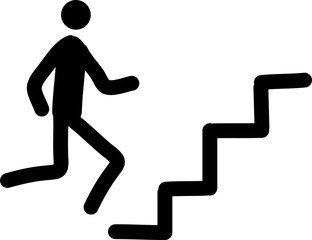 silhouette of a man running on white background