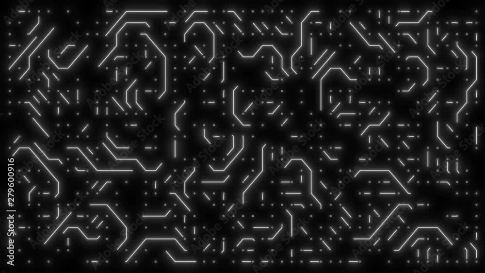 Poster abstract circuit board animation. macro tracking over circuit board with conceptual image of the ele