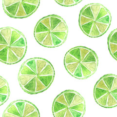 Watercolor summer citrus seamless pattern