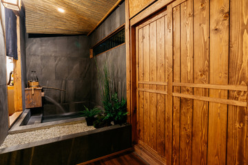 Fototapeta na wymiar Ryokan series: Bathroom in ryokan