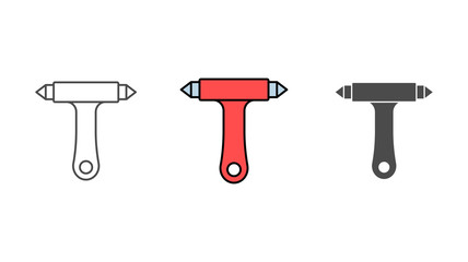 Emergency hammer vector icon sign symbol