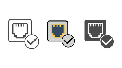 Ethernet port vector icon sign symbol