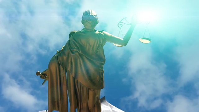 lady justice statue 3d render