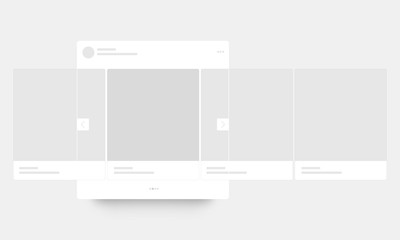 Mobile page with interface carousel post on social network. Vector illustration © Evgeniy Zimin