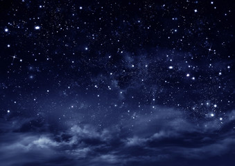 Naklejka na ściany i meble Deep space. Night sky, abstract blue background