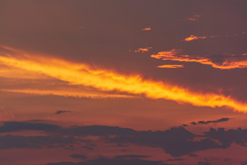 Scenic View Of Dramatic Sky During Sunset