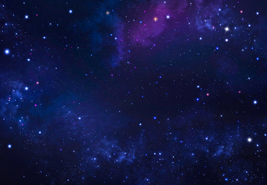 Deep space. Night sky, abstract blue background