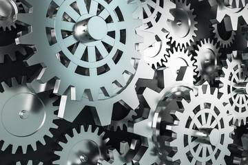 Creative silver cogwheels background