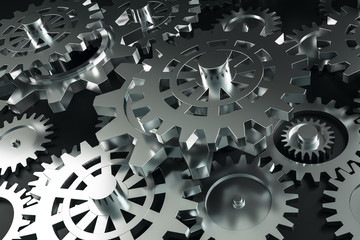 Creative silver cogs background