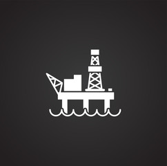 Oil rig related icon on background for graphic and web design. Simple illustration. Internet concept symbol for website button or mobile app.