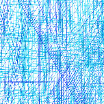 Straight lines in a chaotic order. Abstract blue background © yulanaom