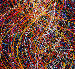 Colorful lines oil painting abstract background and texture.