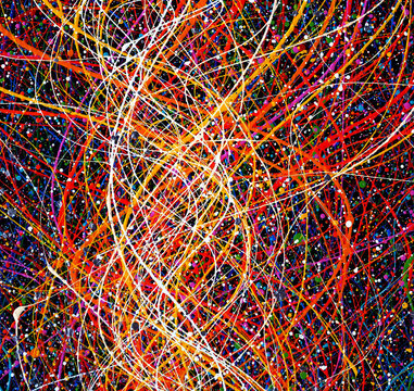 Colorful lines oil painting abstract background and texture.