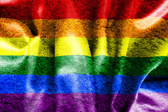 Gay Pride Grungy and Distressed Flag