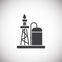 Oil rig related icon on background for graphic and web design. Simple illustration. Internet concept symbol for website button or mobile app.