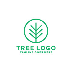 Tree Logo Design. Leaf Logotype. Organic Plant. Natural Flower Vector Logo Icon Symbol.