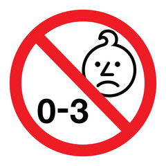 Not for children under 3 years of age sign
