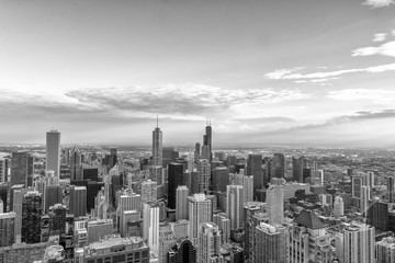 Fototapeta na wymiar Aerial View of the Chicago skyline