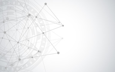 Abstract plexus background with connecting dots and lines. Global network connection, digital technology and communication concept.