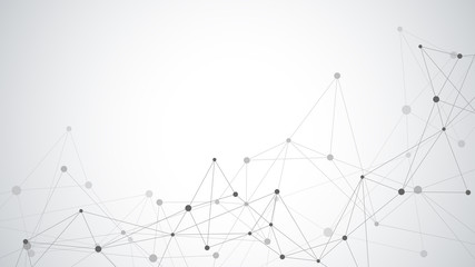 Abstract plexus background with connecting dots and lines. Global network connection, digital technology and communication concept.