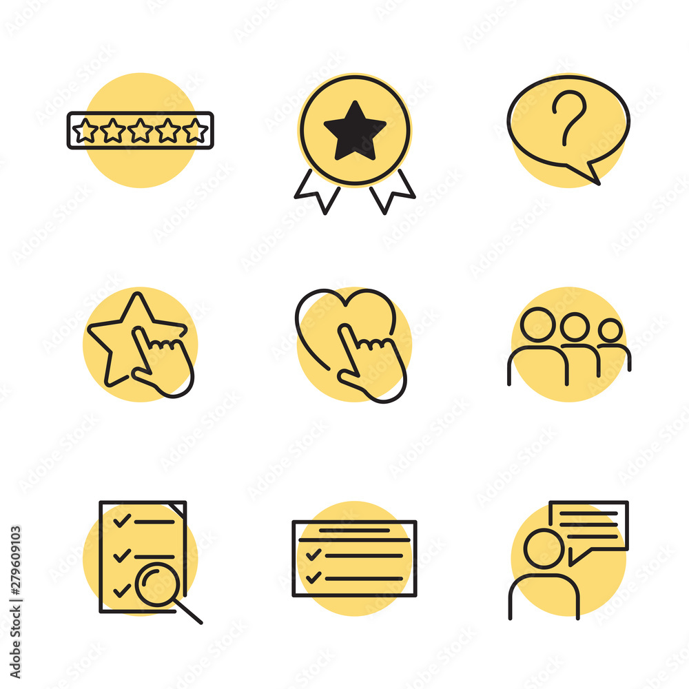 Leinwandbilder icons set of survey related vector simple line. management line icons. startup strategy and employee