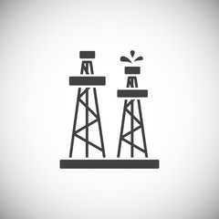 Oil rig related icon on background for graphic and web design. Simple illustration. Internet concept symbol for website button or mobile app.