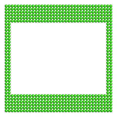 Dotted plastic green frame with white space for text.