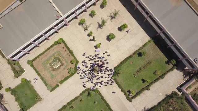 Aerial view of a school in Morocco
