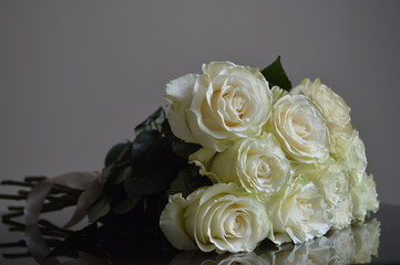 bouquet of white roses